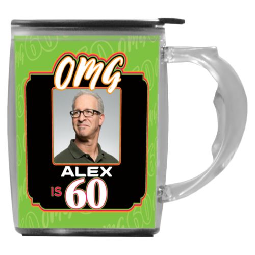 Personalized with "OMG - Is 60" and a photo and a name
