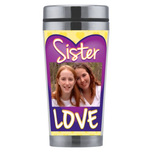 Personalized with "Sister love" and a photo