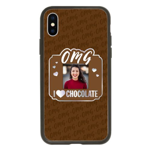 Personalized with "OMG I love chocolate" and a photo