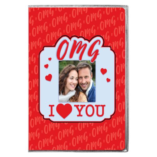 Personalized with "OMG I love you" and a photo