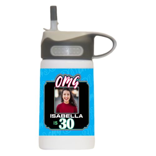 Personalized with "OMG - Is 30" and a photo and a name
