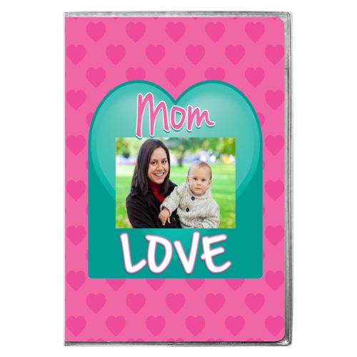 Personalized with "Mom love" and a photo