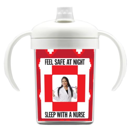 Personalized with "Feel safe at night - Sleep wtih a nurse" and a photo