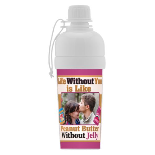 Personalized with "Life without you is like peanut butter without jelly" and a photo