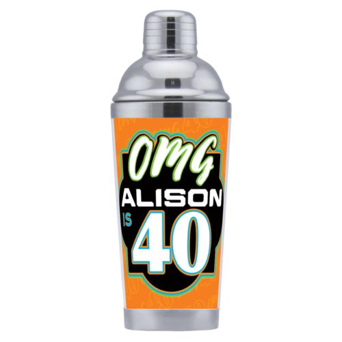 Personalized with "OMG - Is 40" and a name