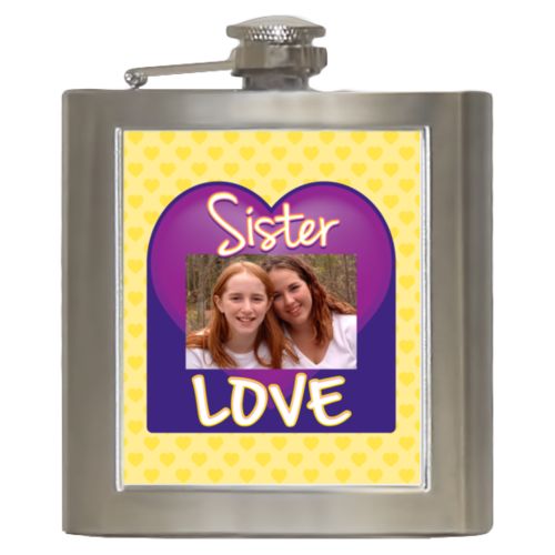 Personalized with "Sister love" and a photo