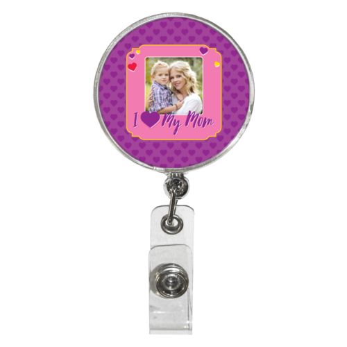 Personalized with "I love my mom" and a photo