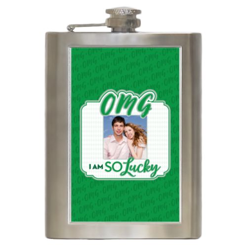 Personalized with "OMG I am so lucky" and a photo