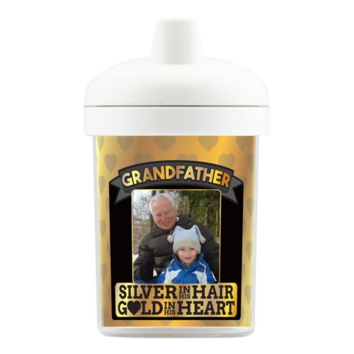 Personalized with "Grandfather - Silver in his hair, gold in his heart" and a photo