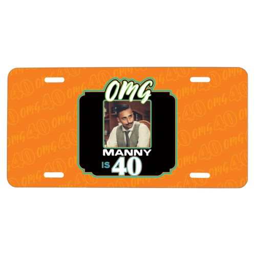 Personalized with "OMG - Is 40" and a photo and a name