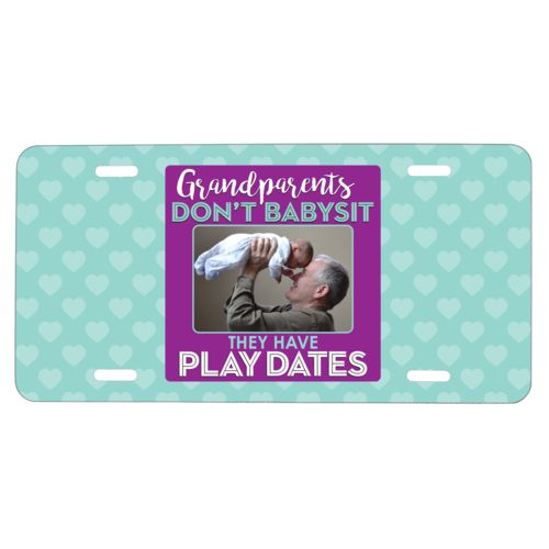 Personalized with "Grandparents don't babysit they have playdates" and a photo
