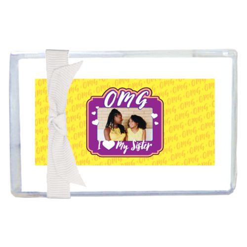 Personalized with "OMG I love my sister" and a photo
