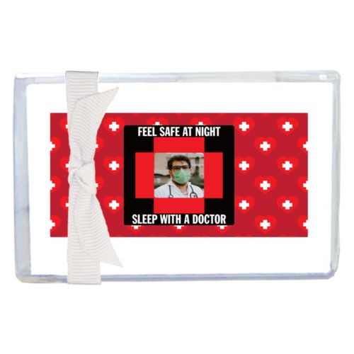 Personalized with "Feel safe at night - Sleep with a doctor" and a photo