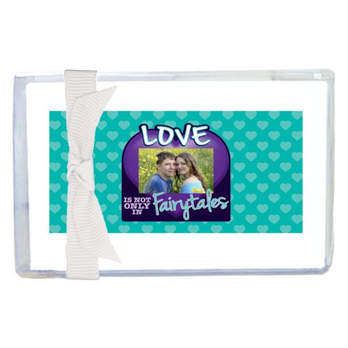 Personalized with "Love is not only in fairy tales" and a photo
